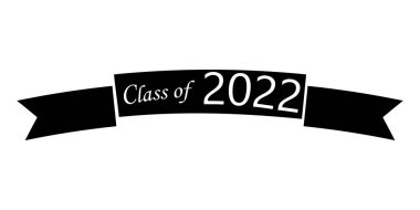 Son sınıf 2022. Mezuniyet töreni logosu. Kolej okulu enstitüsünden mezuniyetin resmi. Vektör çizimi. Resim yükle.