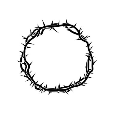 Crown of thorns in vintage style. The sign of the torment of Christ. The crown of Jesus. Vector illustration. Stock image clipart