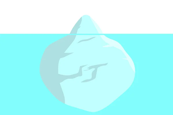 Iceberg en style plat sur fond bleu profond. iceberg plat pour la conception de concept. Illustration vectorielle. Image de stock. — Image vectorielle