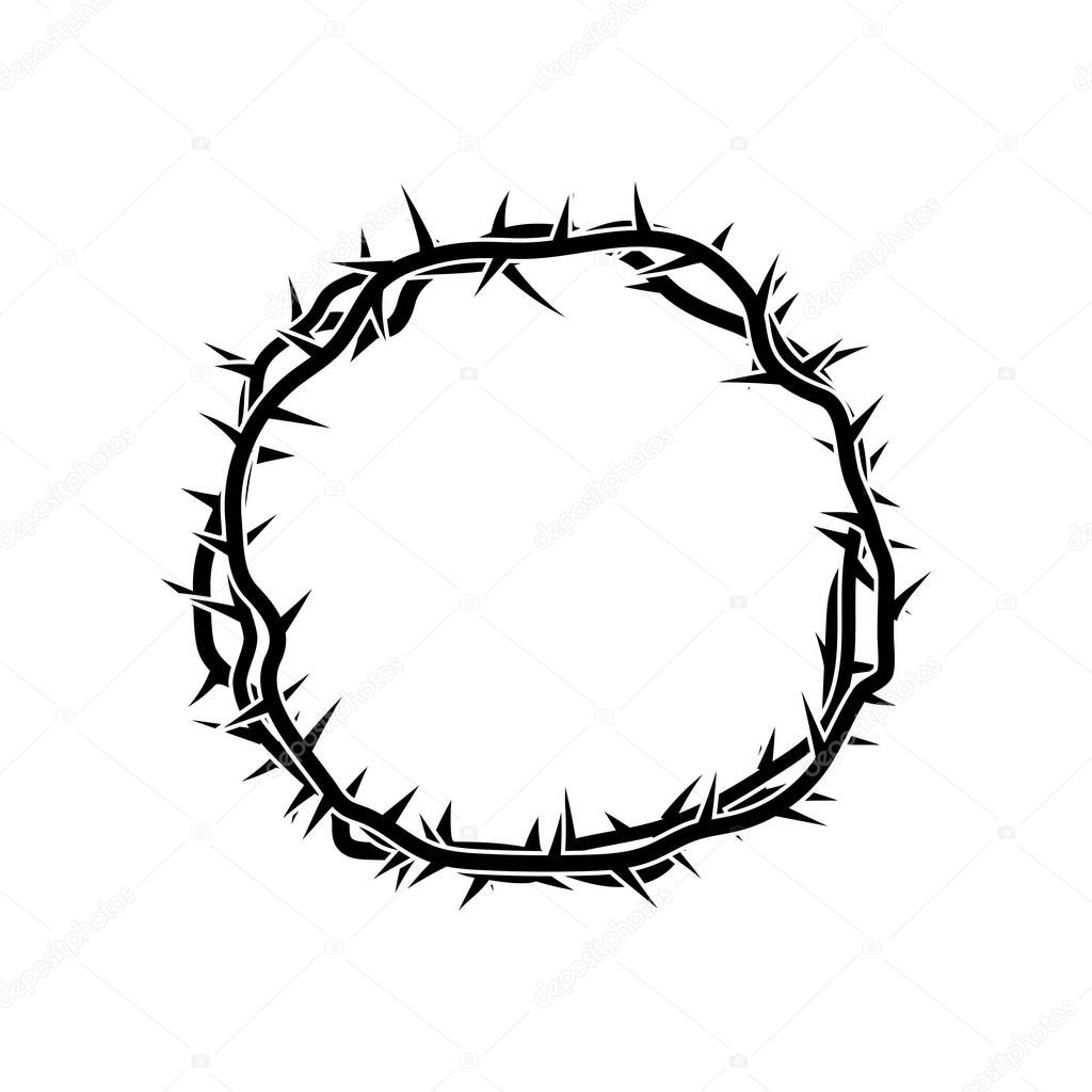 Crown of thorns in vintage style. The sign of the torment of Christ. The crown of Jesus. Vector illustration. Stock image
