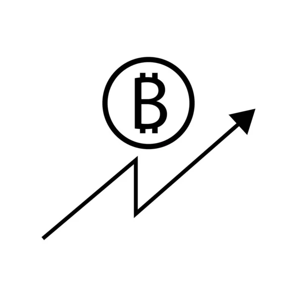 Web tasarımı için düz siyah tabela bitcoin. Bitcoin simgesi ödeme sembolü. Vektör çizimi. Resim yükle. — Stok Vektör