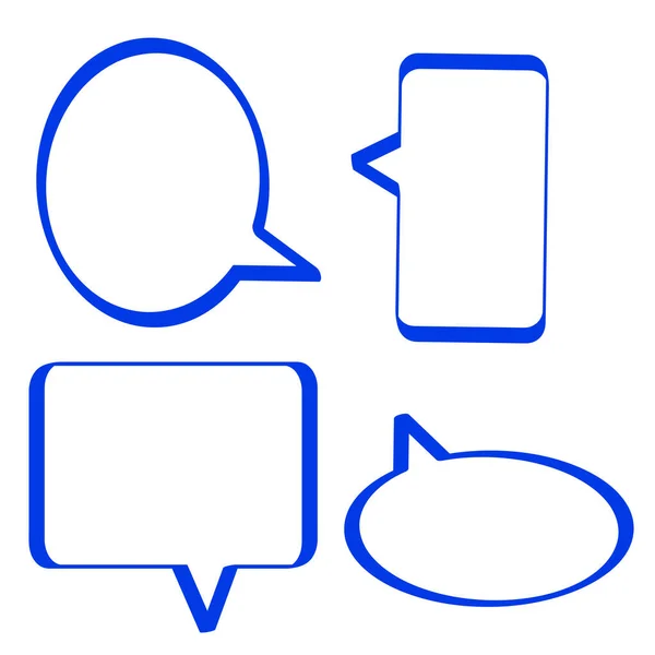 Blauwe dialoog frames pictogram set. Communicatie achtergrond. Chat embleem. Bericht teken. Vector illustratie. Voorraadafbeelding. — Stockvector