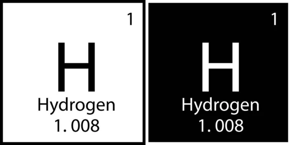 Hydrogen symbol. Mendeleev table. Periodic element icon. Modern design. Flat symbol. Vector illustration. Stock image. — Stock Vector