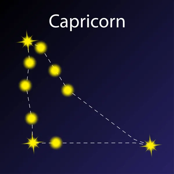 Oğlak takımyıldızı. Mavi yıldız arkaplanı. Astroloji elementi. Burç sembolü. Vektör çizimi. Resim yükle. — Stok Vektör