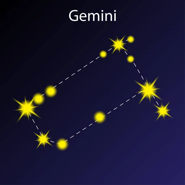 İkizler takımyıldızı ikonu. Burç sembolü. Astroloji elementi. Mavi yıldız arkaplanı. Vektör çizimi. Resim yükle. — Stok Vektör