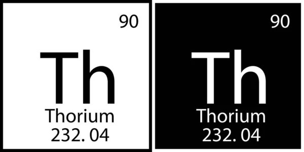 Symbole chimique du thorium. Tableau périodique. Processus d'éducation. Carrés noirs et blancs. Illustration vectorielle. Image de stock. — Image vectorielle