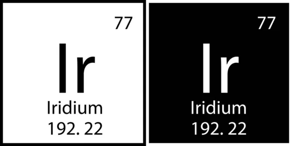 Iridium chemisches Symbol. Periodensystem. Schwarze und weiße Quadrate. Bildungsprozess. Vektorillustration. Archivbild. — Stockvektor