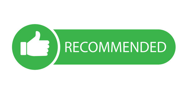 Finger up icon. Recommended symbol. Best offer emblem. Green sign. Marketing concept. Vector illustration. Stock image.