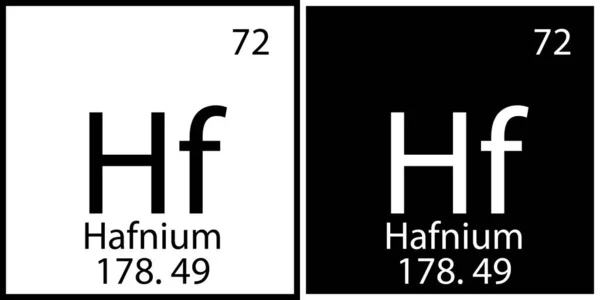 Hafnium chemisches Symbol. Wissenschaftsstruktur. Mendeleev Tisch. Quadratische Rahmen. Flache Kunst. Vektorillustration. Archivbild. — Stockvektor