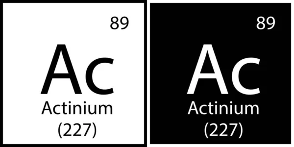 Actinium chemisch symbool. Vierkante frames. Mendelijst. Platte kunst. Wetenschapsstructuur. Vector illustratie. Voorraadafbeelding. — Stockvector