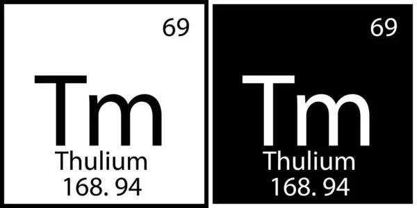 Thulium chemisch teken. Mendelijst. Onderwijs achtergrond. Wetenschapsstructuur. Vector illustratie. Voorraadafbeelding. — Stockvector