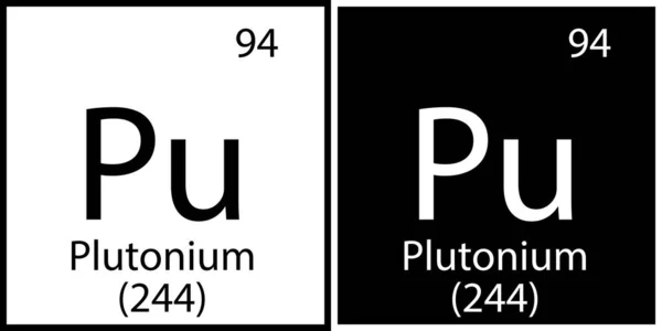 Elemento chimico del plutonio. Formazione di base. Tavolo Mendeleev. Design moderno. Illustrazione vettoriale. Immagine stock. — Vettoriale Stock