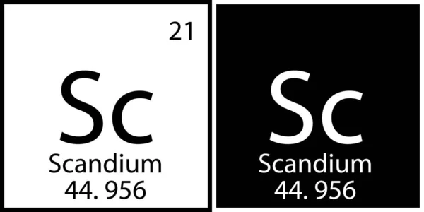 Scandium signe chimique. Structure scientifique. Formation initiale. Table de Mendeleev. Illustration vectorielle. Image de stock. — Image vectorielle