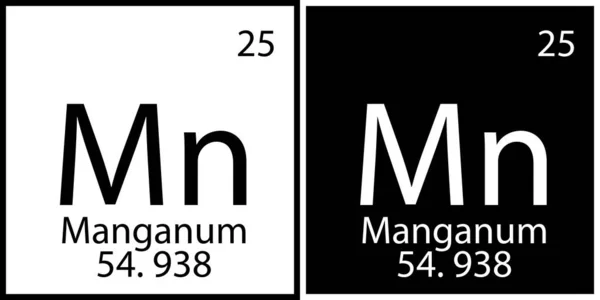 Chemisches Element Mangan. Hintergrund der Ausbildung. Modernes Design. Mendeleev Tisch. Vektorillustration. Archivbild. — Stockvektor