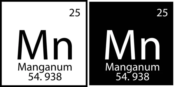 Mangaan chemisch element. Onderwijs achtergrond. Modern design. Mendelijst. Vector illustratie. Voorraadafbeelding. — Stockvector