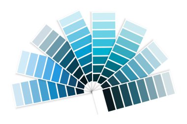 Mavi pulun renk paleti. Evin iç mimarisi. Tasarım şablonu. El çizimi örneği. Vektör çizimi. Resim yükle. 