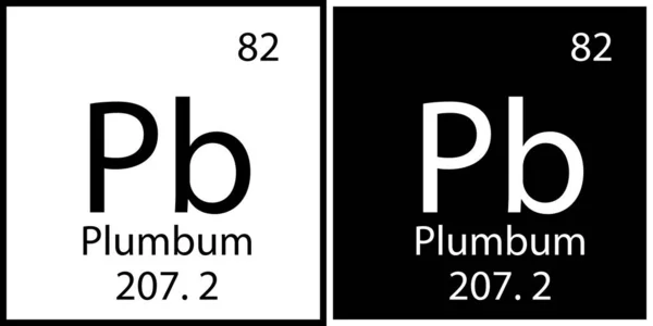 Plumbum chemical element. Mendeleev table. Modern design. Education background. Vector illustration. Stock image. — Stock Vector