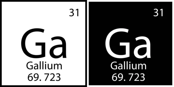 Pierwiastek chemiczny galu. Nowoczesny design. Stół Mendelejewa. Wykształcenie. Ilustracja wektora. Obraz zapasów. — Wektor stockowy