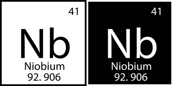 Élément chimique du niobium. Table de Mendeleev. Formation initiale. Design moderne. Illustration vectorielle. Image de stock. — Image vectorielle