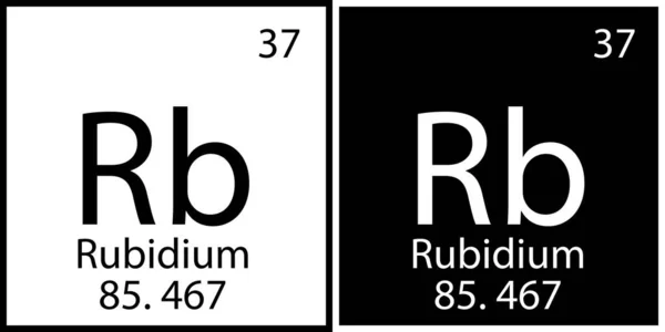 Élément chimique du rubidium. Design moderne. Formation initiale. Table de Mendeleev. Illustration vectorielle. Image de stock. — Image vectorielle