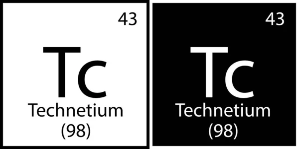 Elemento chimico del tecnezio. Design moderno. Tavolo Mendeleev. Formazione di base. Illustrazione vettoriale. Immagine stock. — Vettoriale Stock