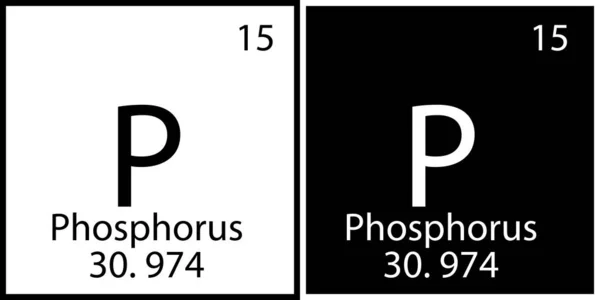 Élément chimique du phosphore. Formation initiale. Table de Mendeleev. Design moderne. Illustration vectorielle. Image de stock. — Image vectorielle
