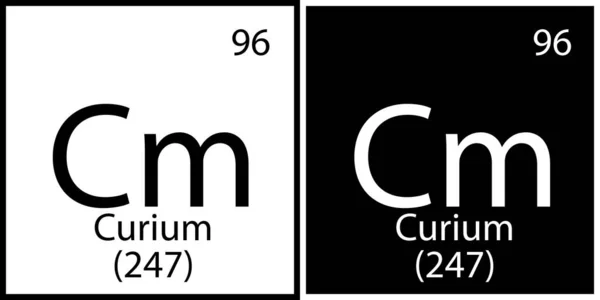 Curium chemical element. Modern design. Education background. Mendeleev table. Vector illustration. Stock image. — Stock Vector