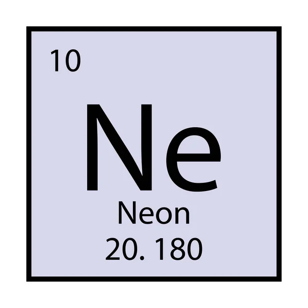 Símbolo químico de néon. Elemento de tabela periódica. Ícone isolado. Antecedentes cianos. Ilustração vetorial. Imagem de stock. —  Vetores de Stock