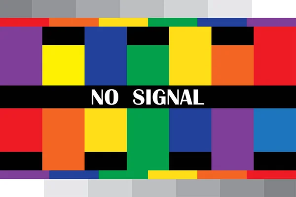 No signal tv icon. Colored lines. Glitch sign. Digital communication. Graphic element. Vector illustration. Stock image. — Stock vektor