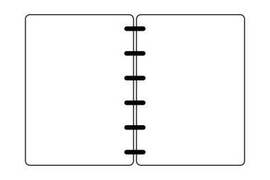 Not defteri simgesi. Spiral halka. Taslak sembol. Logo tasarımı. Basit sanat. İş konsepti. Vektör çizimi. Resim yükle. 