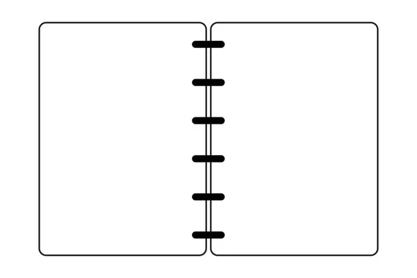Notebook icon. Spiral ring. Outline symbol. Logo design. Simple art. Business concept. Vector illustration. Stock image. —  Vetores de Stock