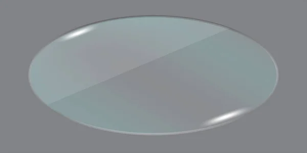 ガラス板のアイコン。楕円形。透明サインだ。オーバーレイ・エフェクト。シンプルなフラットアート。ベクトルイラスト。ストック画像. — ストックベクタ