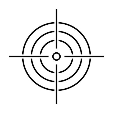 Hedef simgesi. Hırs sembolü. Ayrı bir nesne. Pazarlama stratejisi. Gol başarısı. Vektör çizimi. Resim yükle.