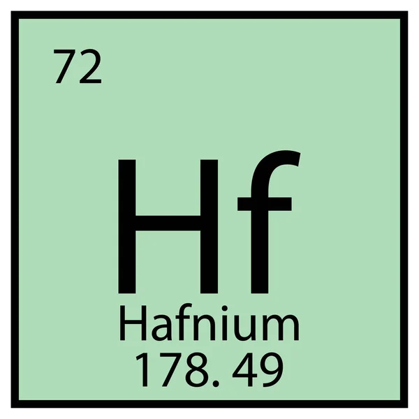 Hafniyum elementi. Mendeleev masası. Kimyasal bir ikon. Kare kare. Mavi arka plan. Vektör çizimi. Resim yükle. — Stok Vektör