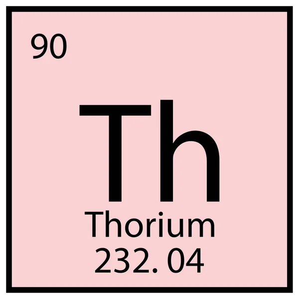 Thorium icon. Chemical sign. Mendeleev table. Square frame. Light pink background. Vector illustration. Stock image. — стоковый вектор