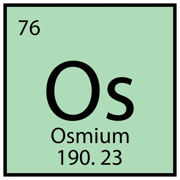 Osmium element. Mendeleev table. Chemical icon. Square frame. Blue background. Vector illustration. Stock image. — ストックベクタ