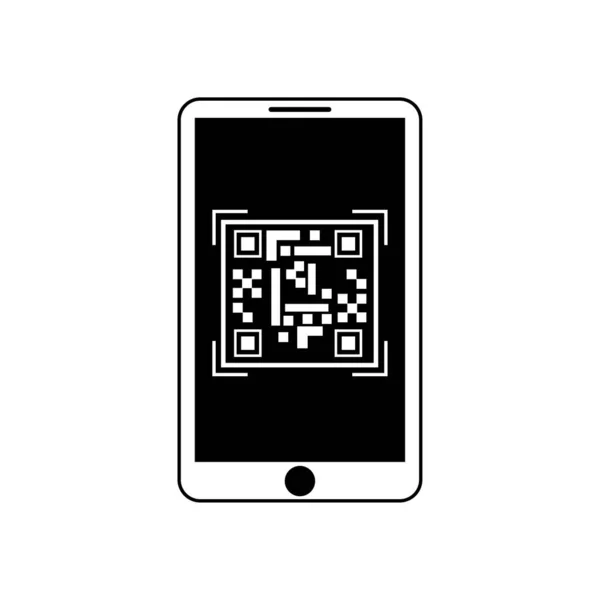 Scan me sign. Smartphone symbol. Qr code icon. Identification code. Modern technology. Vector illustration. Stock image. — Vector de stock