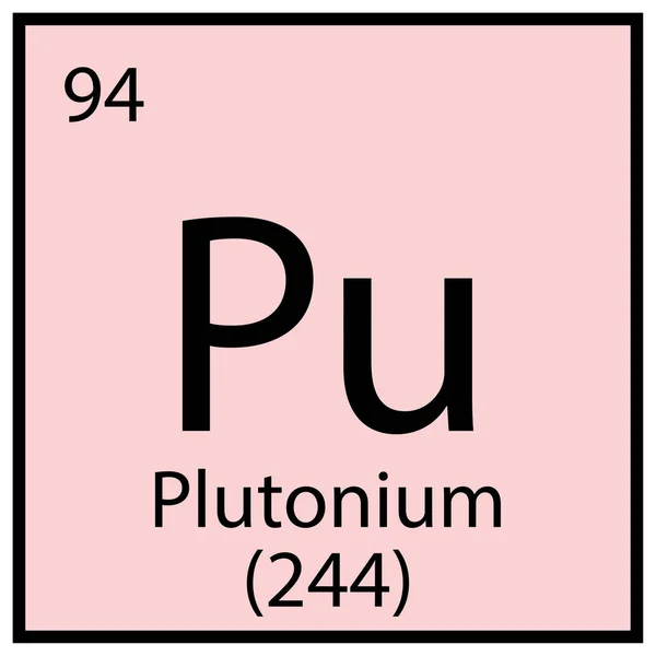 Plutonium chemical element. Mendeleev table symbol. Education concept. Pink background. Vector illustration. Stock image. — Stockový vektor