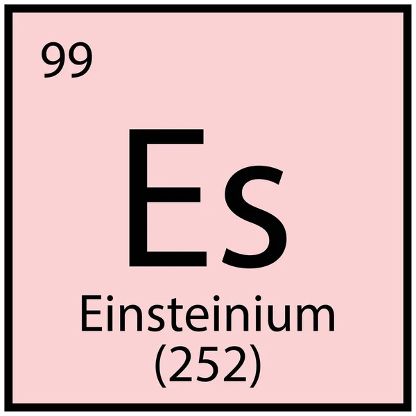 Einsteinium chemical element. Mendeleev table sign. Education concept. Pink background. Vector illustration. Stock image. — Vettoriale Stock