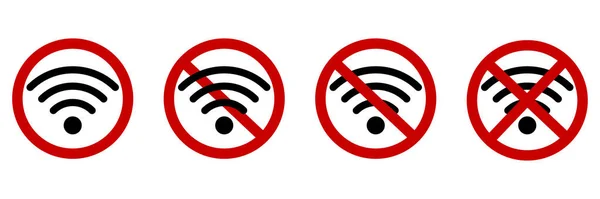 Conjunto de iconos Wifi. No hay zona de red. Comunicación inalámbrica. Tecnología de Internet. Arte simple. Ilustración vectorial. Imagen de stock. — Archivo Imágenes Vectoriales