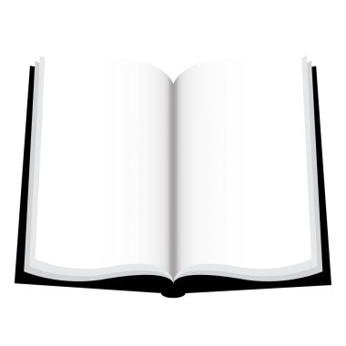 Gerçekçi bir kitap ikonu. Temiz kağıt. Model şablonu. Ayrı bir nesne. Çizgi tasarımı. Vektör çizimi. Resim yükle. 