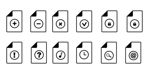 Computerbestanden icoon set. Woordmerk. Browser documenten. Technologie concept. Eenvoudige kunst. Vector illustratie. Voorraadafbeelding. — Stockvector