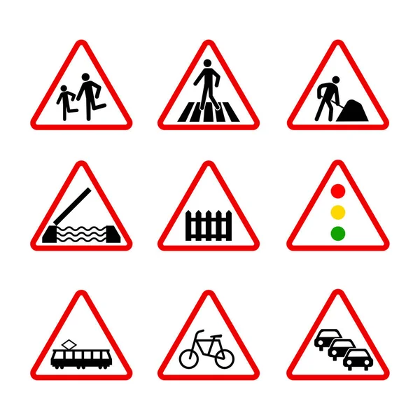 優先道路標識だ。必須道路標識。交通法。ベクトルイラスト。ストック画像. — ストックベクタ