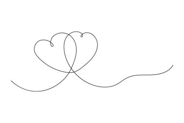 Kalpler çizgiye. Minimalist dekorasyon. Tatil kutlaması konsepti. Vektör çizimi. depolama resmi.