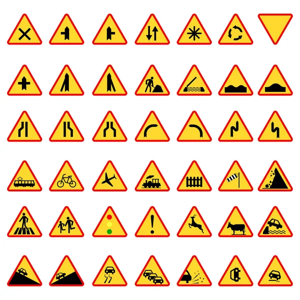 Öncelikli yol işaretleri. Zorunlu yol işaretleri. Trafik kanunları. Vektör çizimi. depolama resmi. 