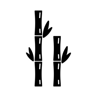 Siyah bambu filizleri. Geleneksel Asya tarzı. Doğulu tarzı. Çiçek deseni. Kumaş dokusu. Vektör çizimi. depolama resmi.