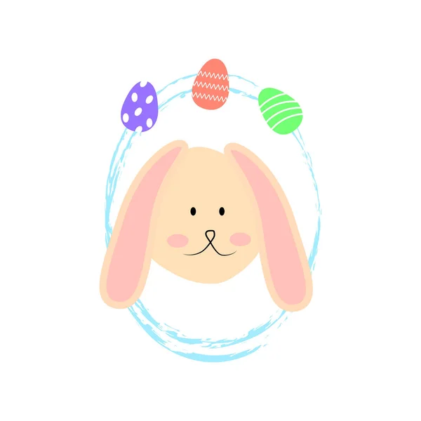 Conejo de Pascua moderno, gran diseño para cualquier propósito. Estampado animal. Feliz pancarta de Pascua. Ilustración vectorial. imagen de stock. — Vector de stock