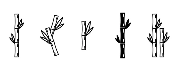 Svarta bambuskott. Traditionell asiatisk stil. Orientalisk stil. Blommönster. textur på tyg. Vektorillustration. lagerbild. — Stock vektor
