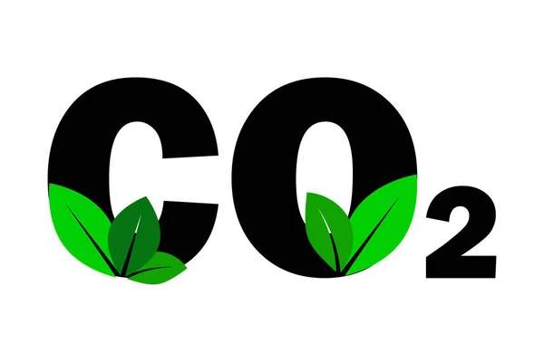 Gabarit plat avec feuilles de CO2 pour la conception de concept. Conception de logo. Concept d'écologie. Illustration vectorielle. image de stock. — Image vectorielle