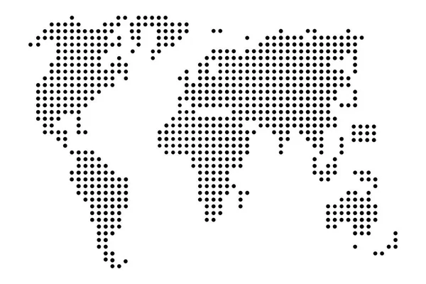Mapa del mundo punteado abstracto. Fondo gris blanco. Planeta Tierra. Mapa del mundo. Ilustración vectorial. imagen de stock. — Vector de stock